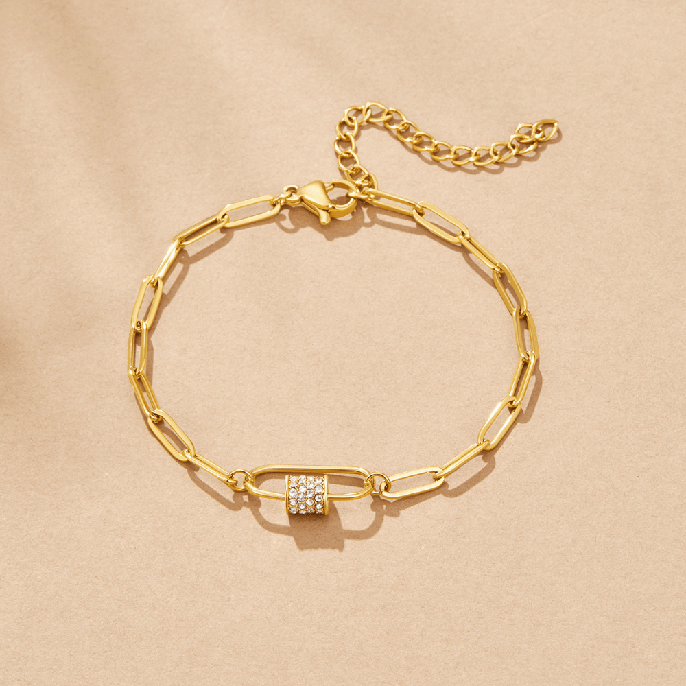 Pulsera de Dijes con Clip de Papel de Cristal