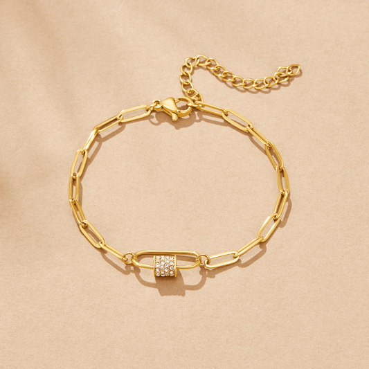 Pulsera de Dijes con Clip de Papel de Cristal