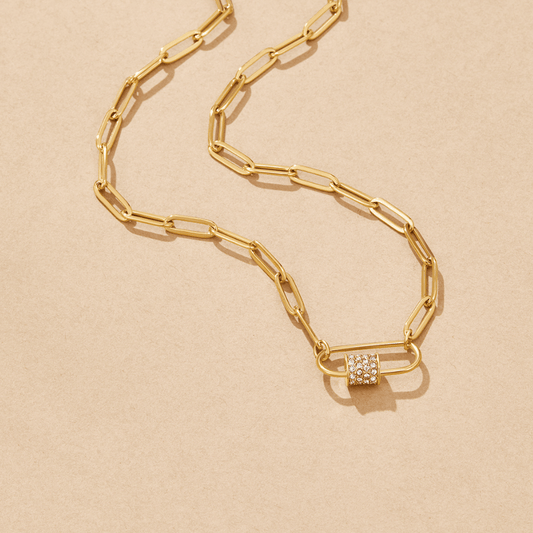 Collar de Eslabón con Cristal