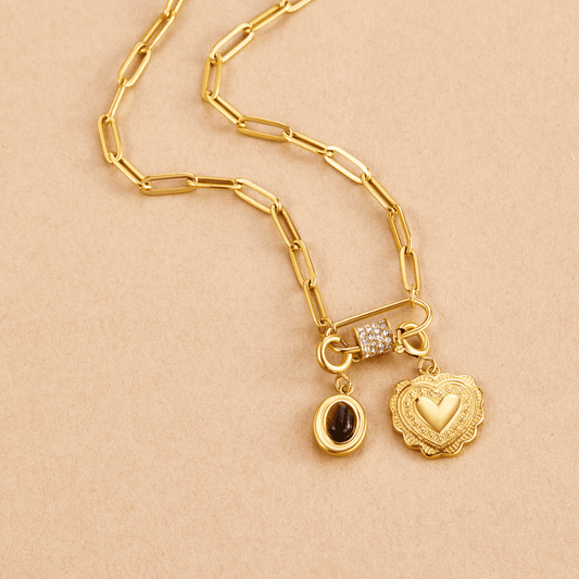 Collar de Eslabón con Cristal