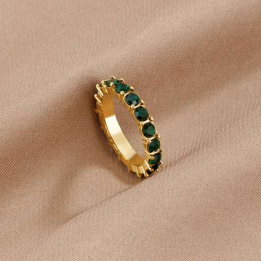 Anillo de Cristal Emerald Beauty 18K