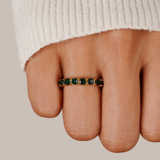 Anillo de Cristal Emerald Beauty 18K
