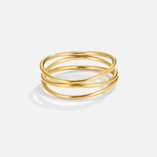 Anillo de Bucle Infinito Dorado