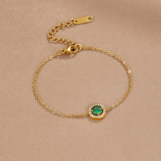 Pulsera de Cristal Esmeralda Verde