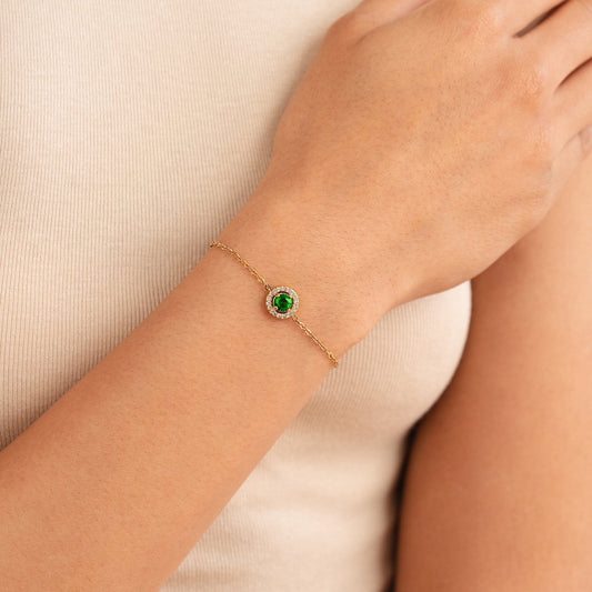 Pulsera de Cristal Esmeralda Verde