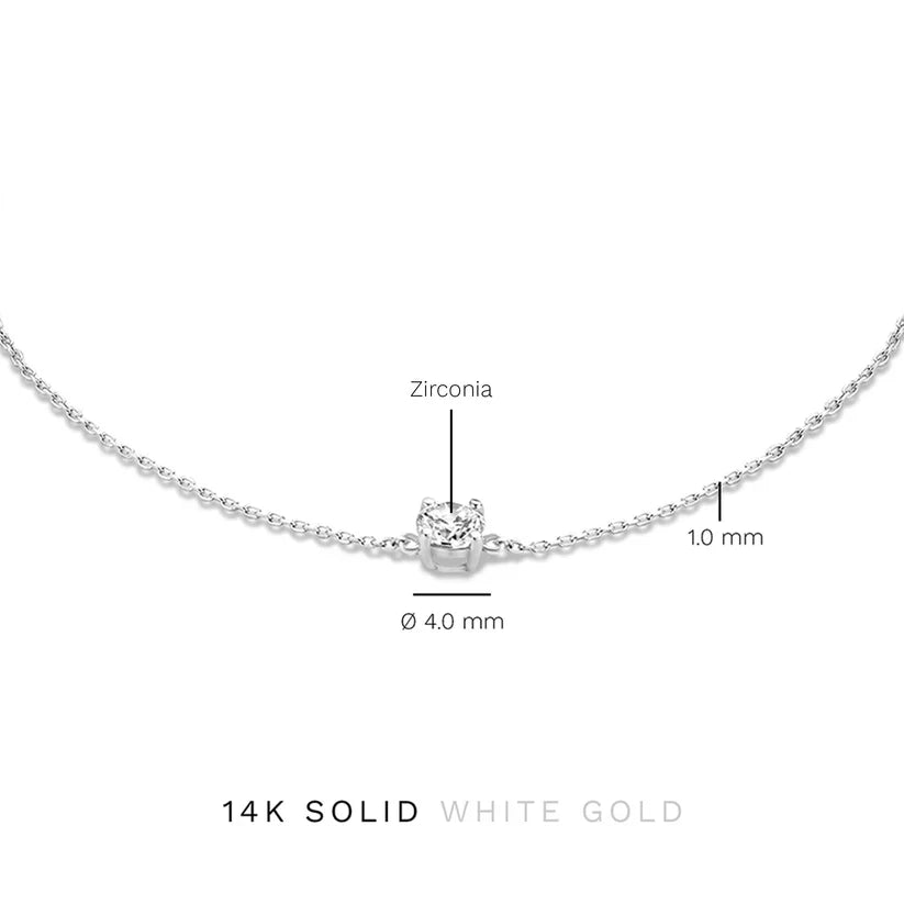 Pulsera Cléa con Piedra | Oro Blanco