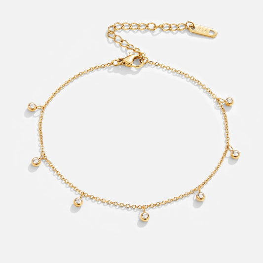 Tobillera con Gota de Cristal