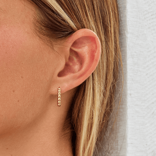 Pendientes de Aro con Cuentas de Oro