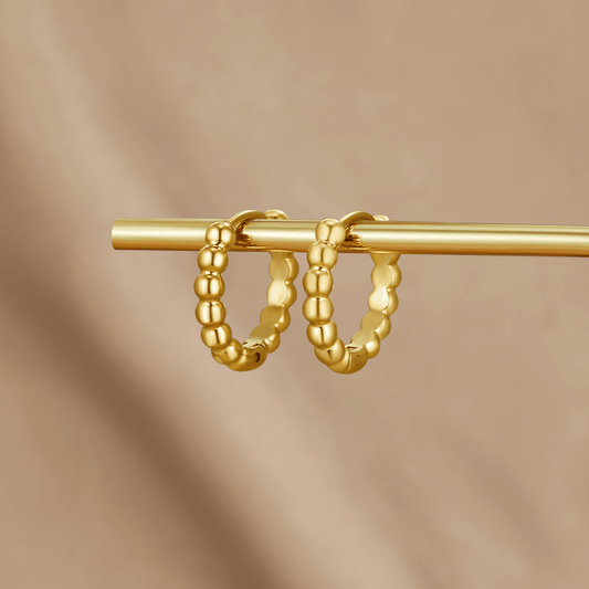 Pendientes de Aro con Cuentas de Oro