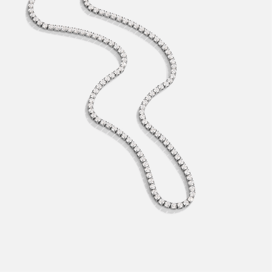 Collar de Cristal Plateado