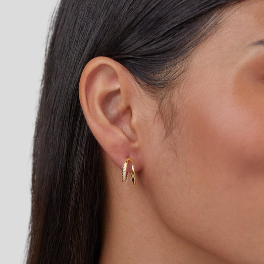 Pendientes de Doble Aro de Cristal