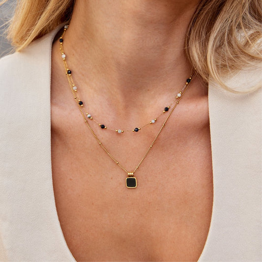 Collar de Piedra con Cuentas Medianoche