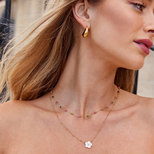 Collar de Piedra con Cuentas de Primavera