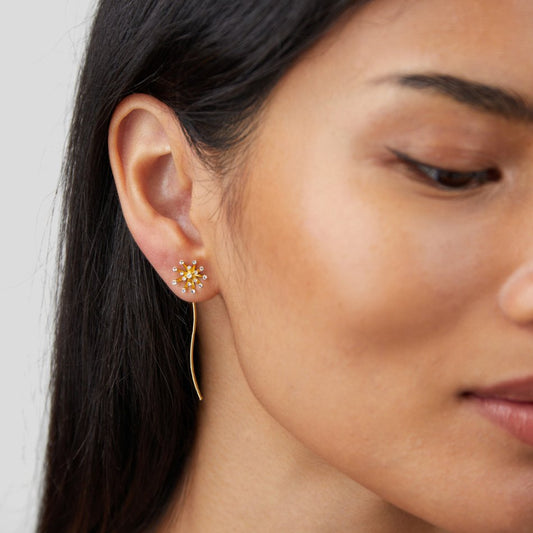 Pendientes Diente de León de Oro de 18K