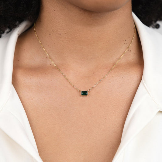 Collar de Esmeralda Verde