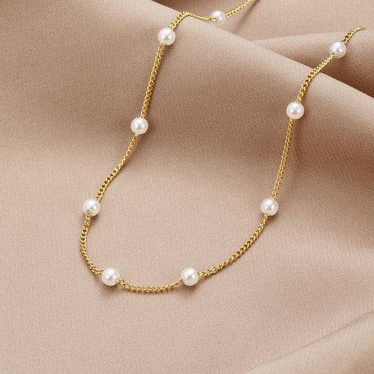 Collar de Perlas y Oro de 18K
