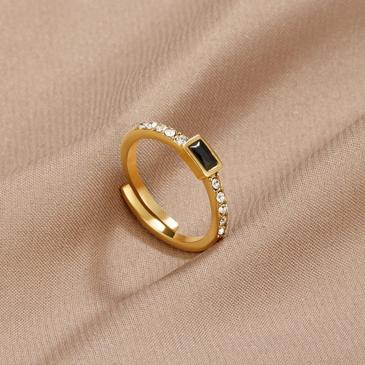 Anillo de Cristal y Ónix Negro