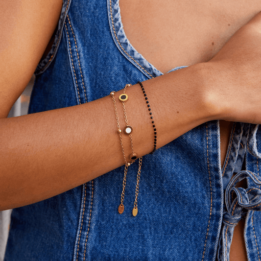 Pulsera de Piedra Onix y Blanca