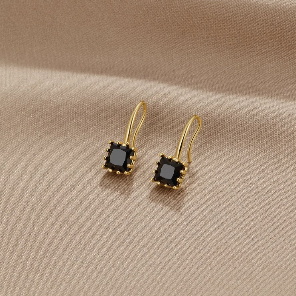 Pendientes Colgantes de Cristal Negro