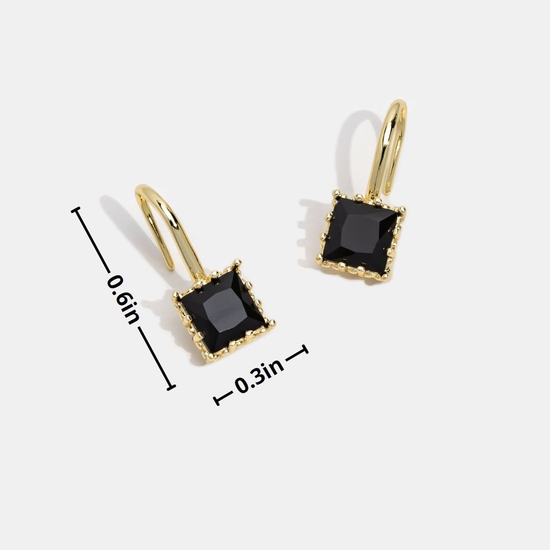 Pendientes Colgantes de Cristal Negro