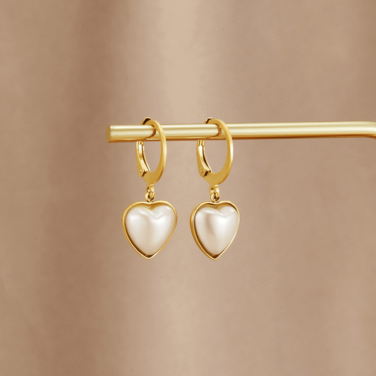 Pendientes de Aro con Perla "Corazón Puro"