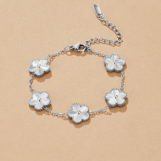 Pulsera de Trébol Plateada