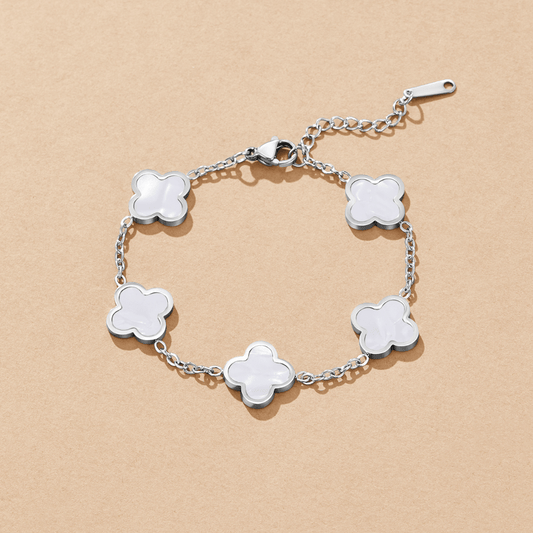 Pulsera de Trébol Plateada