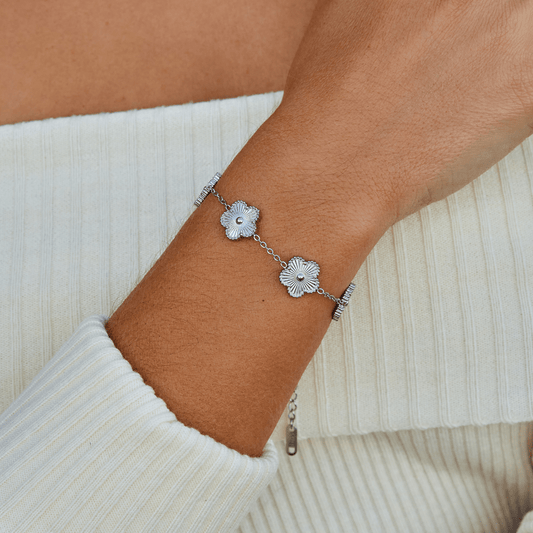 Pulsera de Trébol Plateada