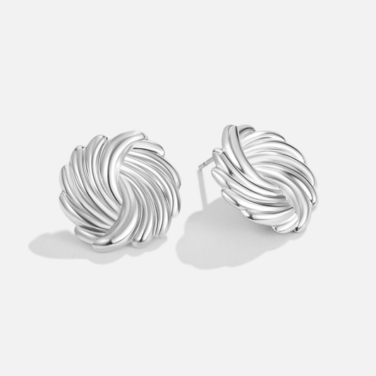 Pendientes Espiral Plateados