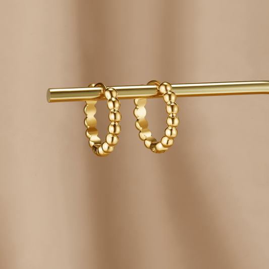 Pendientes de Aro con Cuentas de Oro