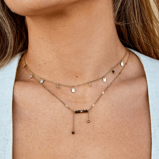 Collar de Gota Cuadrada Dorada