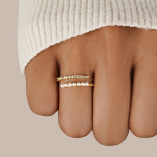 Anillo de Perla y Cristal